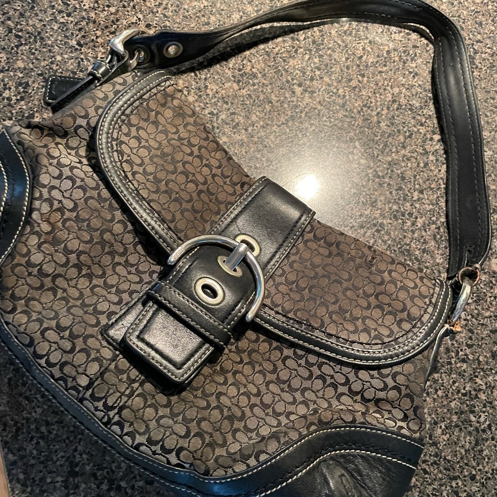 Vintage Coach Purse/ black/grey